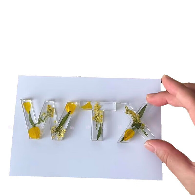 USERJOYdiy handmade glue dried flower letter photo frame ornaments office bedside decoration Chinese Valentine's Day birthday gift 6-inch walnut photo frame + full set of materials + purple flowers ordinary style