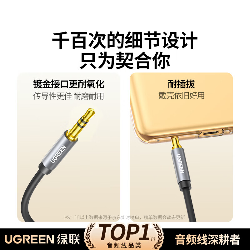 Greenlink AUX audio cable 3.5mm male to male car audio connection cable laptop mobile phone headset headset audio box car conversion pair recording cable 2 meters 10735