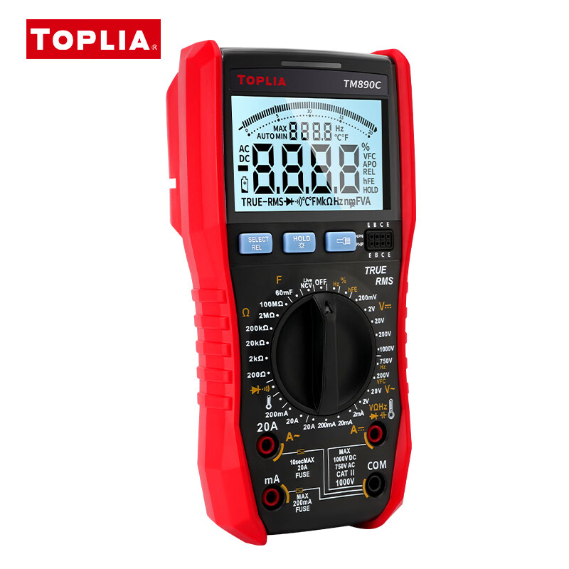 Toplia (TOPLIA) Excellent digital multimeter multimeter electrician meter household multi-function ammeter NCV test TM890C
