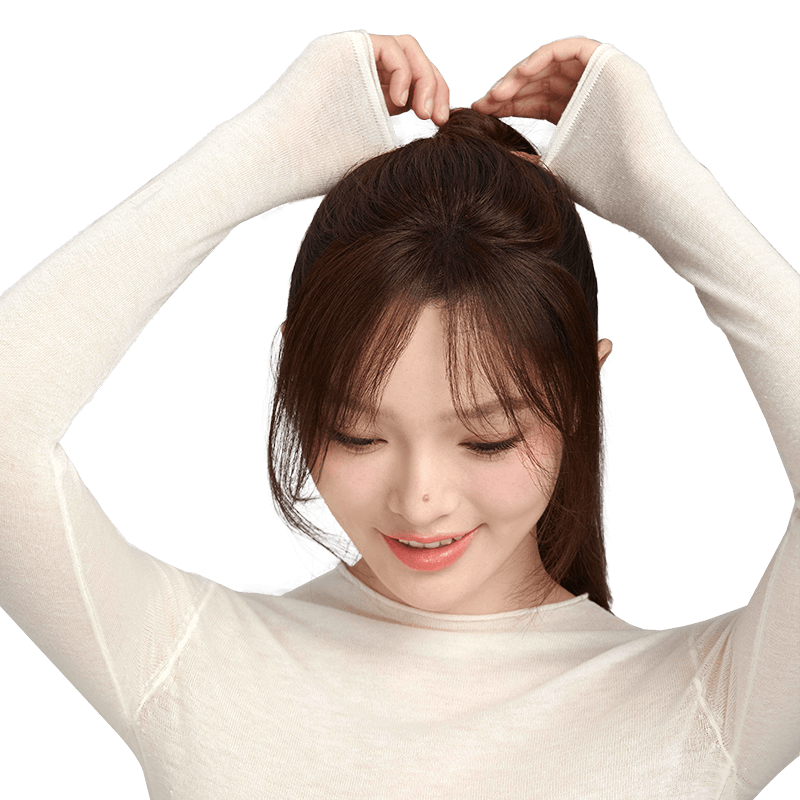 Rebecca wig for women 100% human hair mini forehead hair extension bangs head replacement small area wig piece air bangs natural black 5.7cm*3.8cm