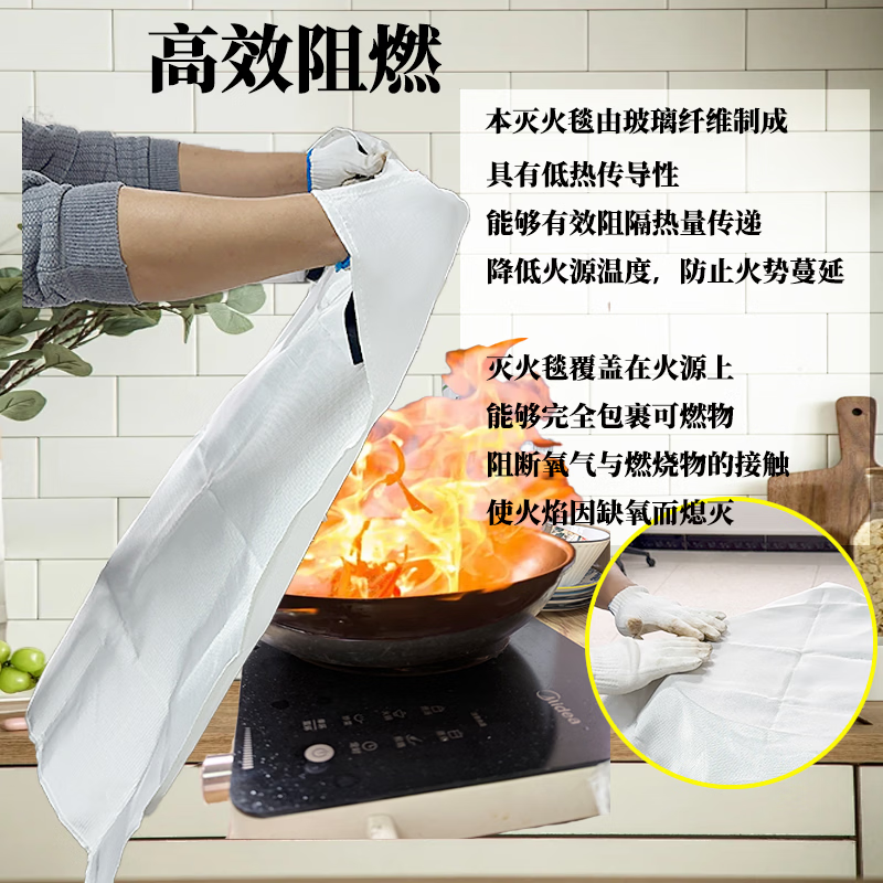 Yimin national standard certified fiberglass fire blanket fire blanket white fiberglass 1.8m*1.8m