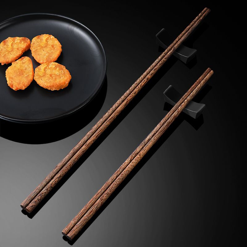 He Jiagong Extra Long Chopsticks Anti-scalding Lo Noodles Hot Pot Frying Extra Long Thick Fried Fritters Stuff Household Wooden Chopsticks Special Length 42cm (2 Pairs)