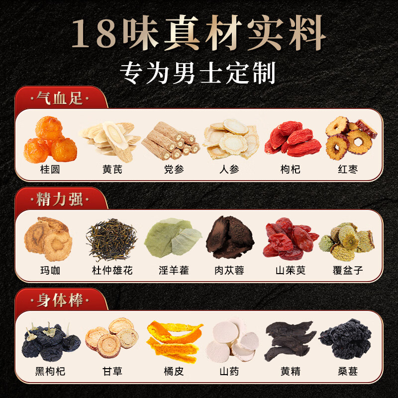 Jingshuo men's nourishing eight-treasure tea nourishes the kidneys, strengthens yang, premature ejaculation, sensitive ejaculation, fast and long-lasting, nourishes essence, qi, blood and liver.
