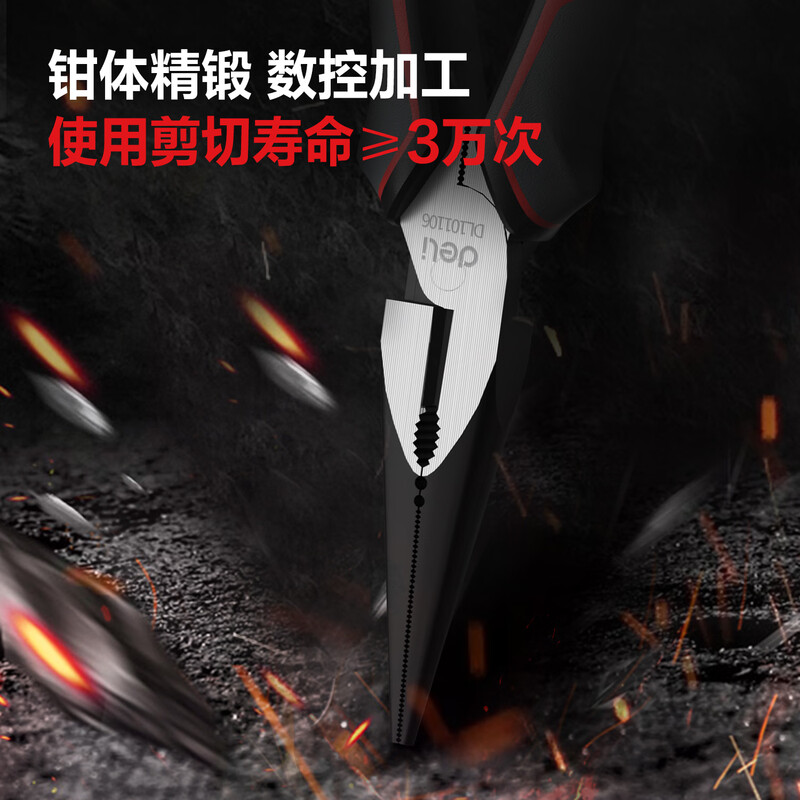 Deli Japanese style labor-saving needle nose pliers chrome vanadium steel clamping pliers handle PVC coated bolt cutter 6 inches