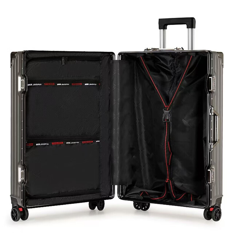 Aluminum frame suitcase password box 20 inches male and female students business trip boarding trolley case Jing Tokyo Hi self-operated black 24 inches