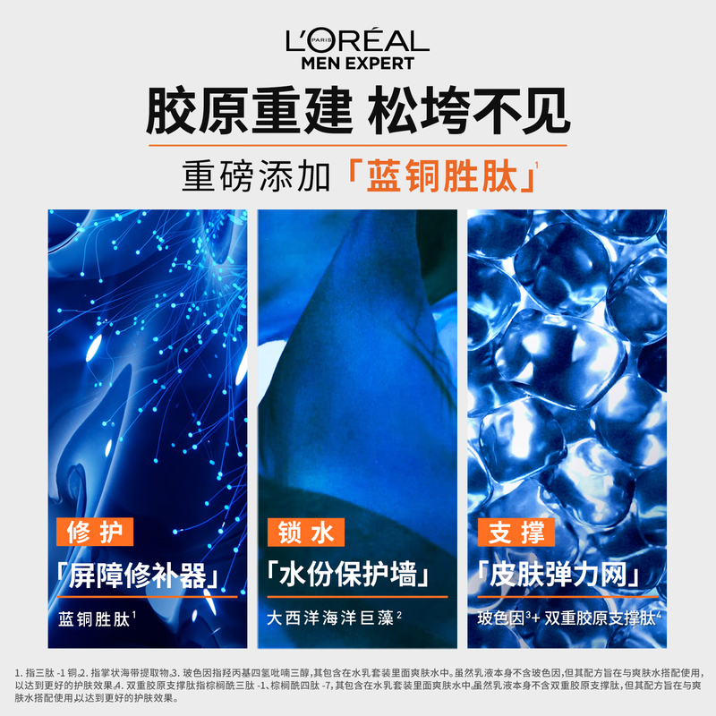 L'Oreal Men's Youthful Skin Firming Anti-Wrinkle Lightening Moisturizing Lotion Autumn and Winter Skin Care Products New Year's Gift