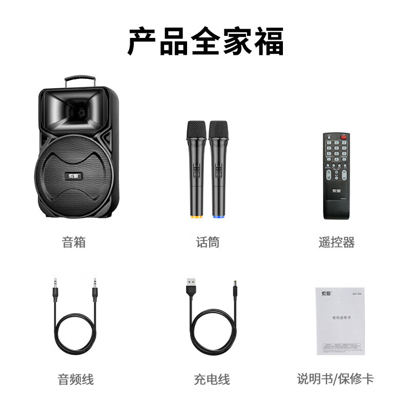 Sony Ericsson (soaiy) 12-inch square dance audio high-power portable outdoor heavy bass Bluetooth karaoke special high-volume mobile trolley speaker outdoor performance equipment A89WM large battery model