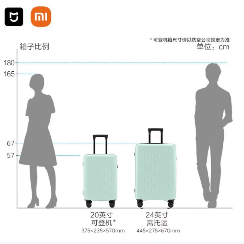 Mijia Xiaomi suitcase 20-inch boarding universal wheel suitcase men's and women's password box blue comes with aromatherapy hanging piece