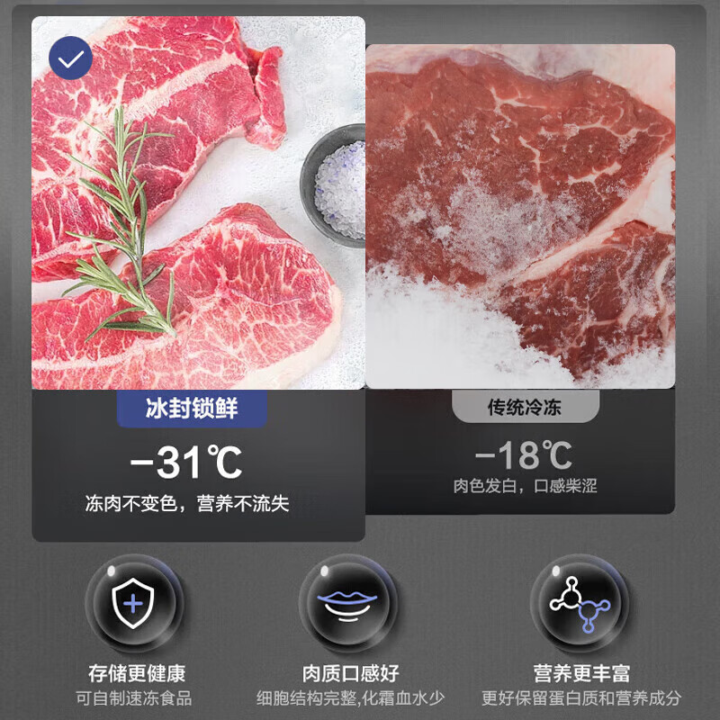 Rongsheng IDP Pure Flavor 507L French multi-door four-door refrigerator dual-system active sterilization 99.999% ultra-thin bottom heat dissipation zero embedded first-level energy efficiency variable frequency air-cooled frost-free dual system + embedded BCD-507E30FZLAD