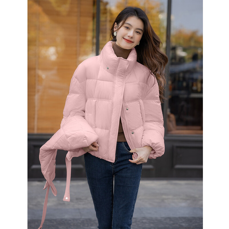 Ives (ITISF4) Anchor Red Down Jacket Winter Korean Version Thick Warmth High-Level Loose 90 White Duck Down Pink S