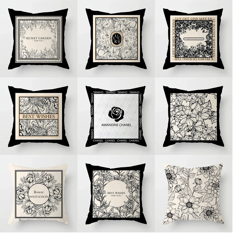 Yusenyi pillow sofa living room cushion bedside backrest lumbar office square pillow OAE02 pillowcase 1cm*1cm double-sided 40x40 (pillowcase + pillow core)