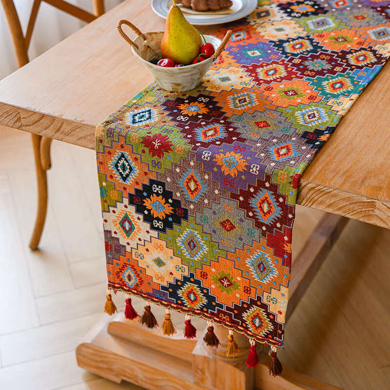 Fantasy table flag style tablecloth coffee table TV cabinet sideboard shoe cabinet decorative cover dark red badge 33x350cm