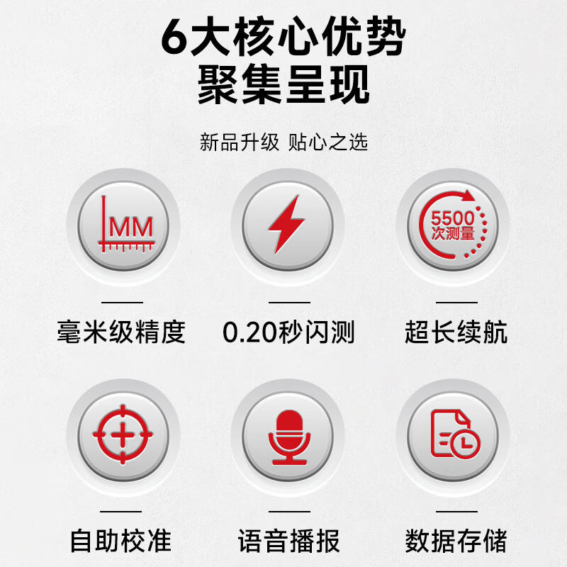 DELIXI ELECTRIC rangefinder infrared laser ruler handheld millimeter high-precision electronic ruler household room measuring instrument lithium battery voice 100m