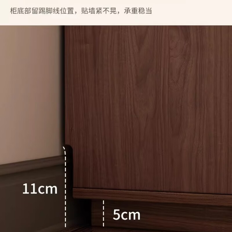 Qiuke solid wood sideboard living room household high-end storage cabinet antique style large capacity skeleton line tea cabinet storage cabinet