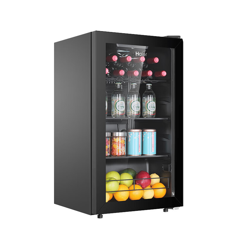 Haier 96L new generation small ice bar household fruit and vegetable refrigerator fresh cabinet office living room mini refrigerator upright small freezer first-class energy efficiency LC-96LHED1