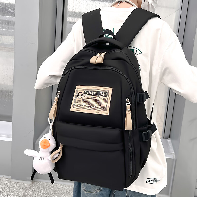 PRUDE school bag junior high school boys reduce burden high school students girls college students large capacity backpack travel backpack black