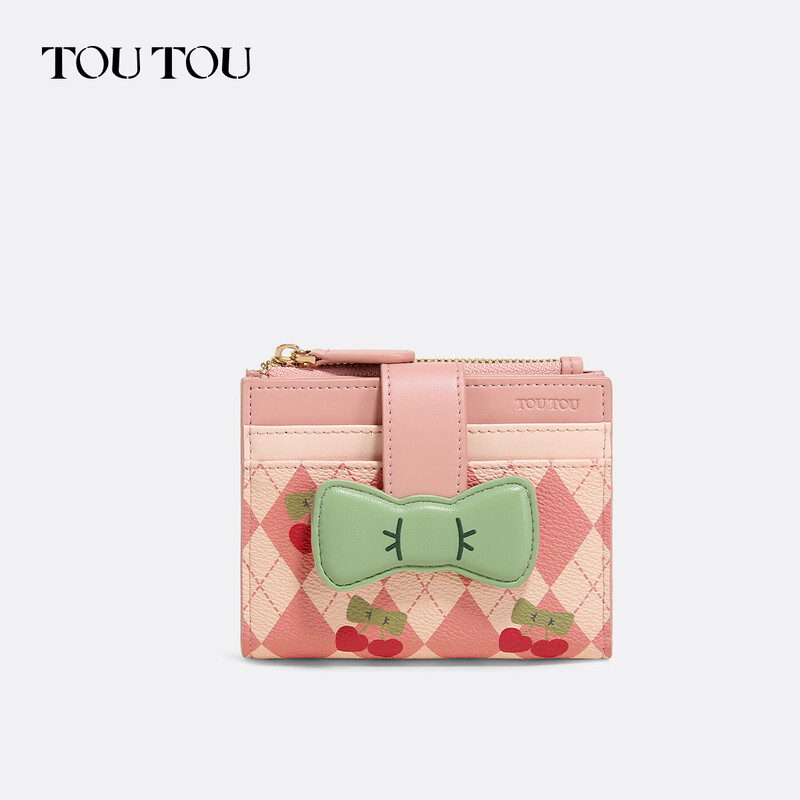 Toutou2025 women's thin banknote holder ID storage card bag coin purse women's bow clutch bag New Year's Horse Year gift