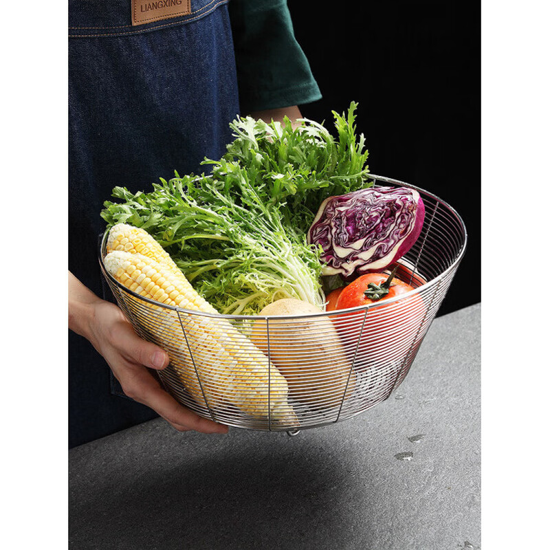 Tuojin 304 stainless steel drain basket kitchen round sink sink rack sieve living room household fruit basket storage basket new 22cm drain fruit and vegetable basket 304 food grade stainless steel