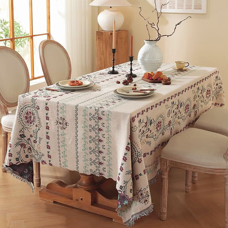 Mufan (mufan) French romantic small floral tablecloth new fabric tablecloth living room coffee table cloth rectangular tablecloth decorative cover tablecloth-Xingmenglan 180*180cm
