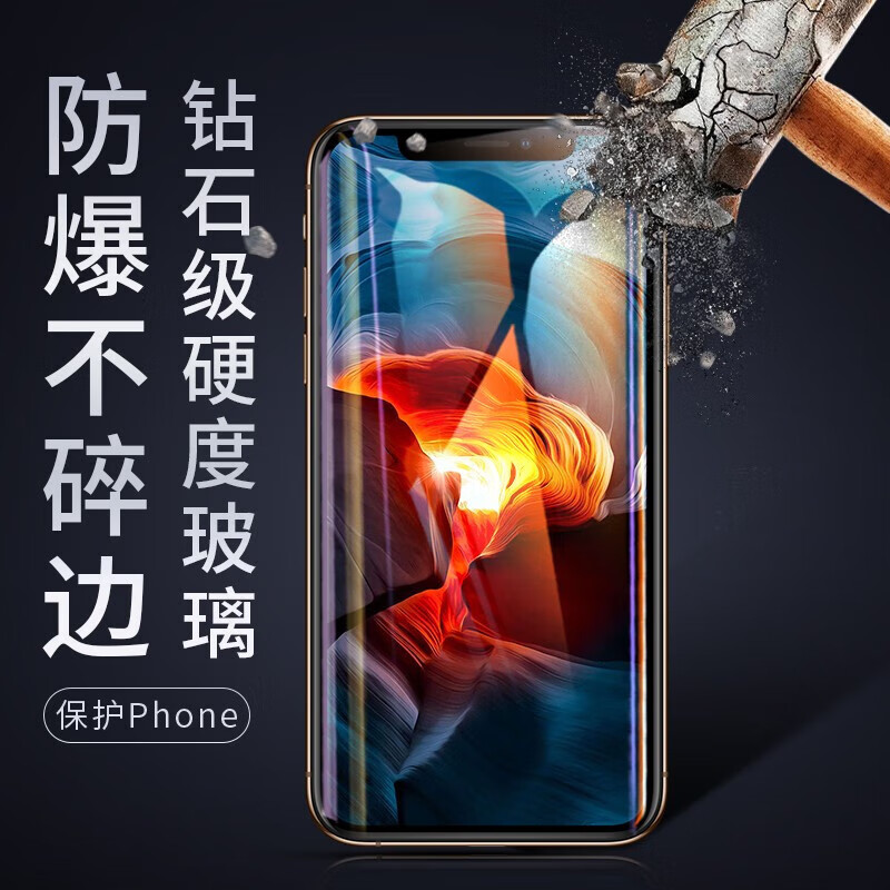 Felker 2-pack, suitable for iPhone 11/XR tempered film privacy film, Apple iPhone11 Pro mobile phone film, XsMax/11promax high-definition full-screen protective film, Apple 11/XR electroplating anti-fingerprint film 2 pieces