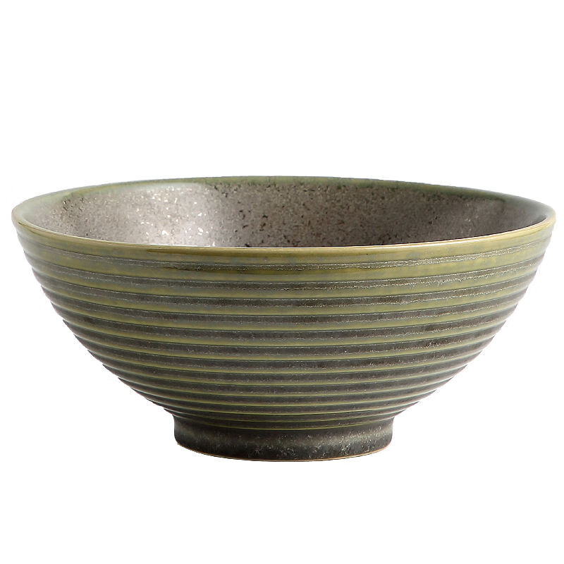 He Jiagong Qianwanjia Japanese-style large ramen bowl ceramic soup bowl household instant noodle bowl bamboo hat bowl retro kiln noodle bowl commercial Yingjiu-08