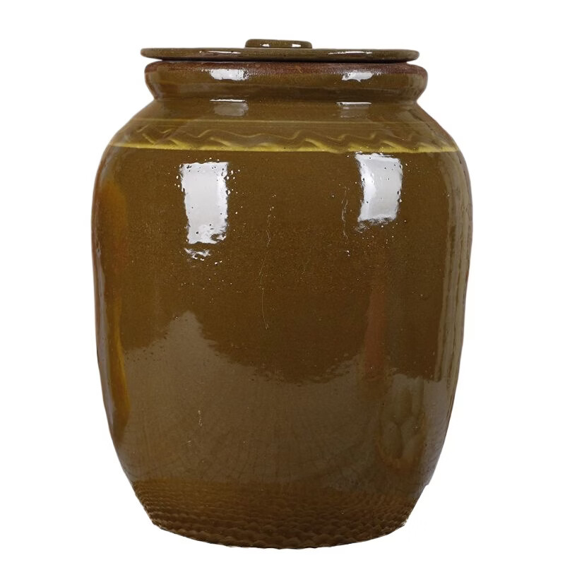 Miaopule ceramic rice jar with lid ceramic jar household earthenware old-fashioned sealed insect-proof and moisture-proof rice barrel pickle jar jar sauce jar straight type 120 jins, about 100 jins of rice