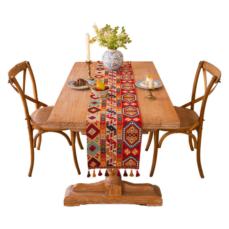 Fantasy table flag style tablecloth coffee table TV cabinet sideboard shoe cabinet decorative cover dark red badge 33x350cm