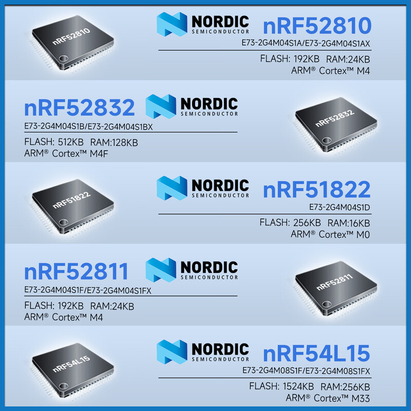 Ebyte nRF52840/52833/5340 wireless Bluetooth Mesh module ZigBee low power BLE5.4 nRF52840 | E73-2G4M08S1CX