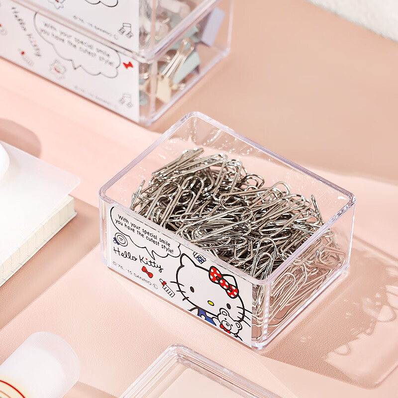 Yusenyi Desktop Small Sundries Storage Box HelloKitty 50th Anniversary Small Storage Box with Cover - 4 Pack with Cover