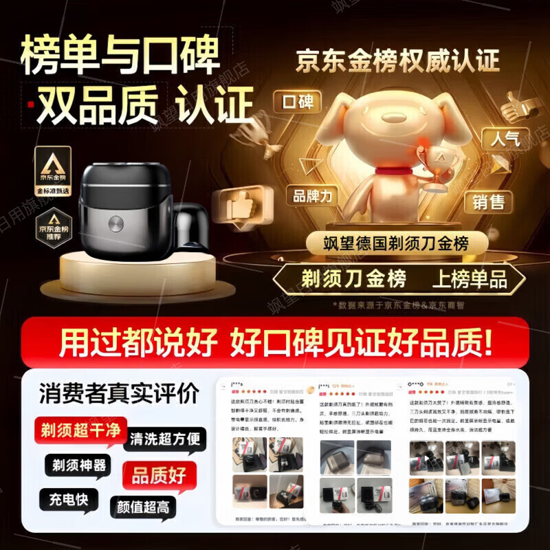 Sa Wang New Year's Day Gift German Electric Shaver for Men 2025 New Electric Shaver Gold List No. 1 Shaver Mini Portable No Black Spots, Clean and Long Life 2025 New Style - Sapphire Blue Double-head Magnetic Blade Net/No Black Spots Best Selling Shaver/Razor with the cleanest shave for men