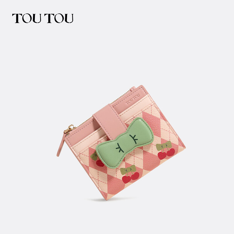 Toutou2025 women's thin banknote holder ID storage card bag coin purse women's bow clutch bag New Year's Horse Year gift