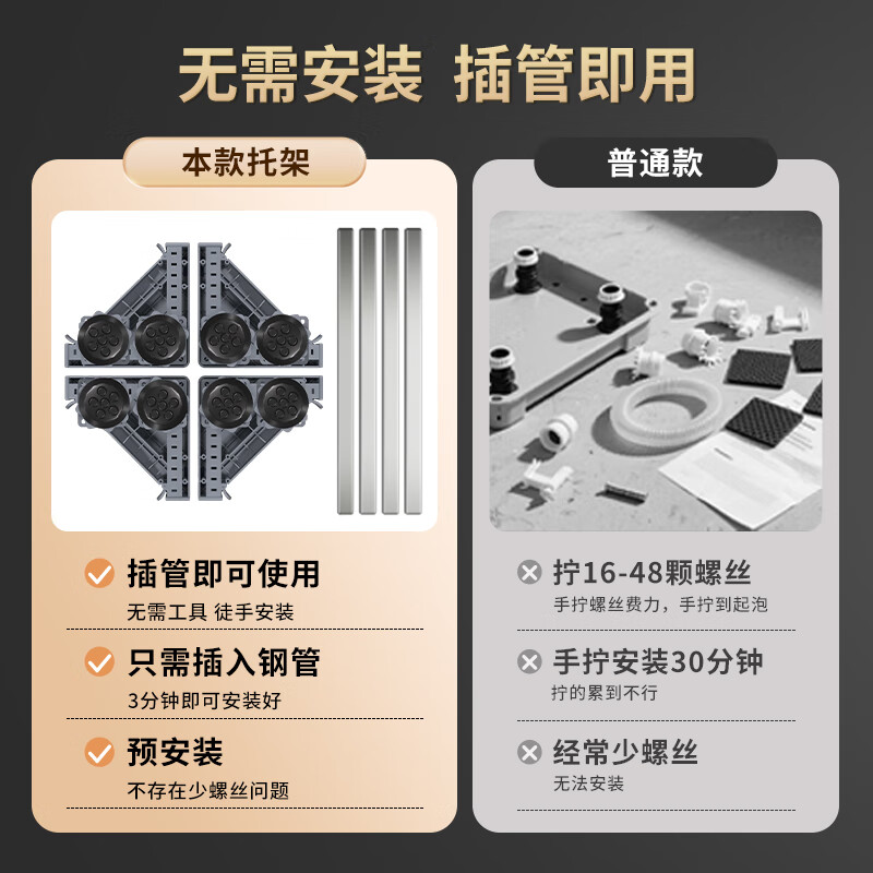 TAZD universal washing machine base washing machine pulley pulsator drum refrigerator base fully automatic washing machine anti-slip foot pads suitable for Haiermei's Little Swan heightening shock mount upgraded load-bearing stainless steel single tube 8 feet gray model