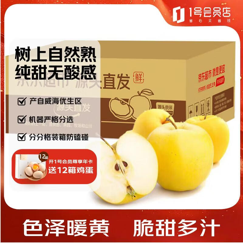 Try Weihai Golden Venus Apple, single fruit starting from 160g, 9 pieces in pack, fresh fruit, direct shipping from the source, free shipping