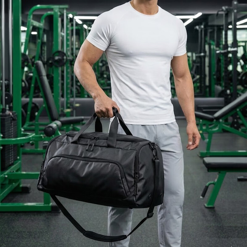 Made in Tokyo, Black Warrior dry and wet separation sports fitness bag, swimming basketball large capacity business trip portable travel bag for men and women