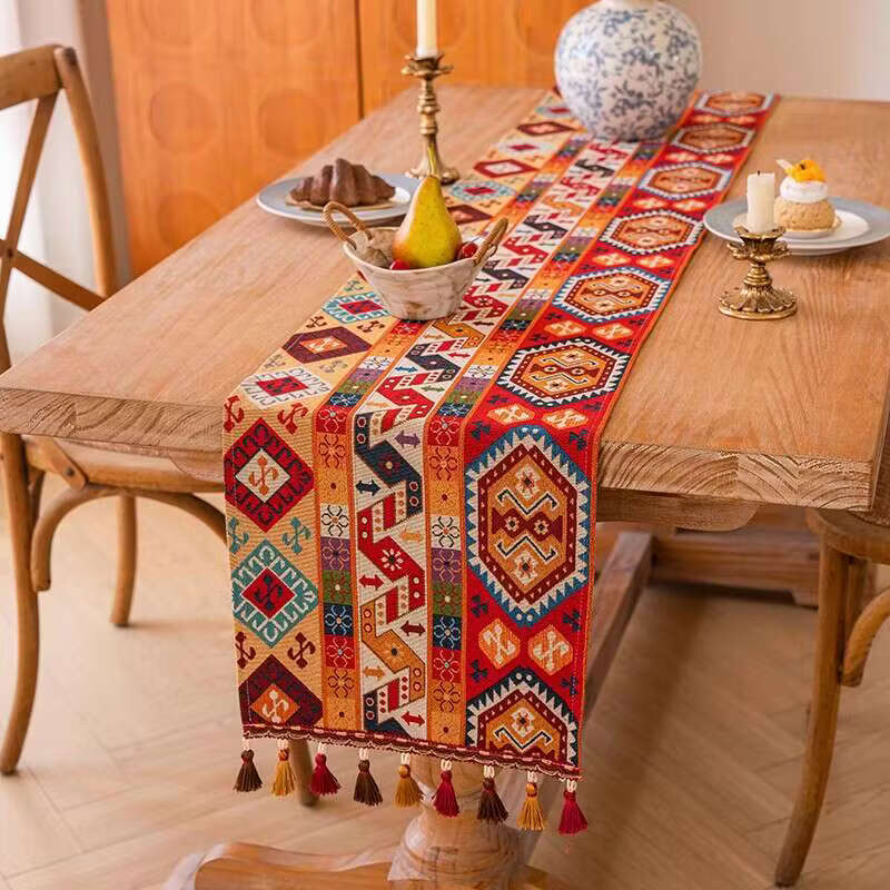 Fantasy table flag style tablecloth coffee table TV cabinet sideboard shoe cabinet decorative cover dark red badge 33x350cm