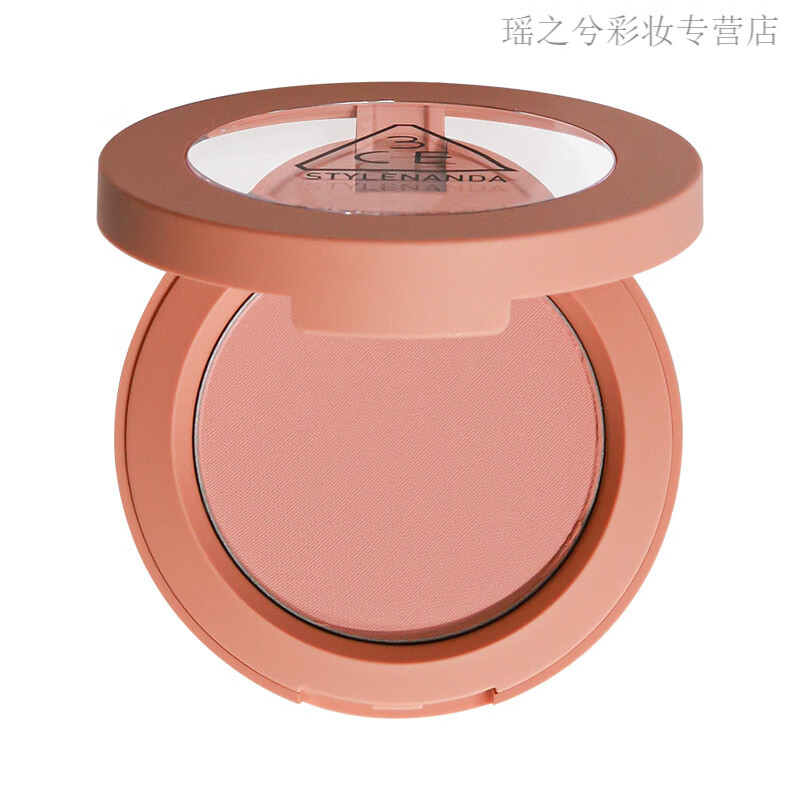 3ce/matte single color blush trial pack mono pink peach orange nude powder natural blush contouring trial pack NUDE PEACH# nude beige 0.6g free brush
