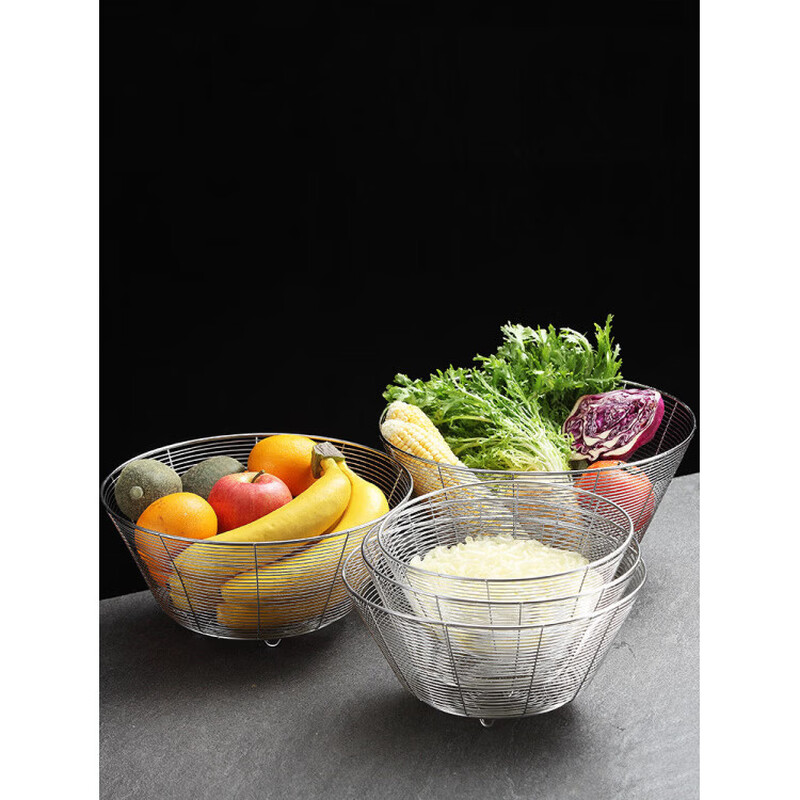 Tuojin 304 stainless steel drain basket kitchen round sink sink rack sieve living room household fruit basket storage basket new 22cm drain fruit and vegetable basket 304 food grade stainless steel