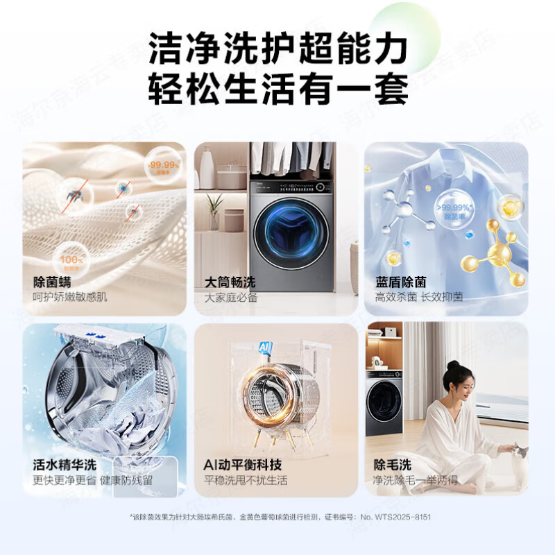 Haier (Haier) 4.0 Beyond 659H drum fully automatic washing machine 12kg ultra-large capacity 2.0 essence wash ultra-thin fully flat embedded AI smart home appliance subsidy 15% off 659H single wash | 1.21 high net ratio + smart investment + 2.0 essence wash