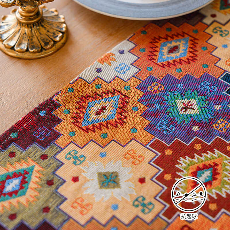 Fantasy table flag style tablecloth coffee table TV cabinet sideboard shoe cabinet decorative cover dark red badge 33x350cm