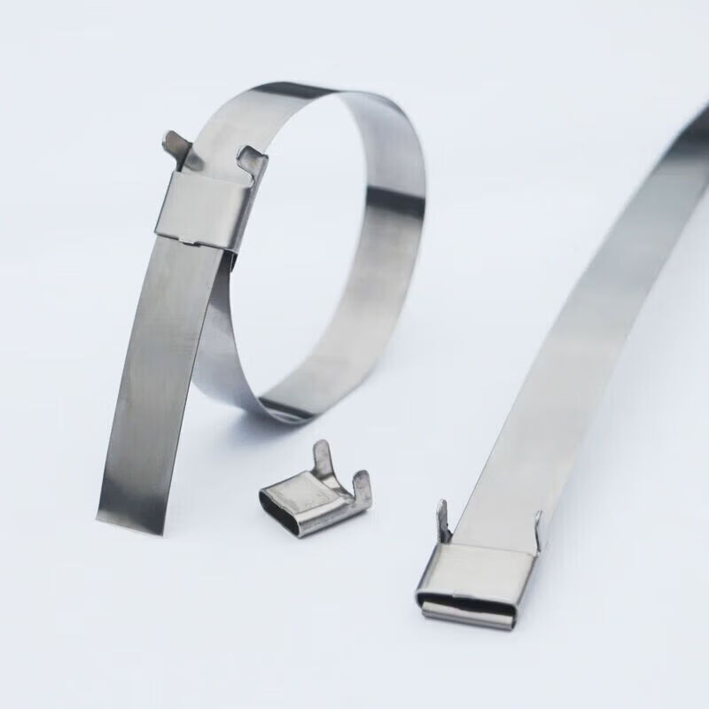 Xu ordered 304 stainless steel packing buckle tooth type L buckle screw buckle metal buckle wire pole hoop pipe clamp fixation 304 25mm tooth buckle (50 pcs)