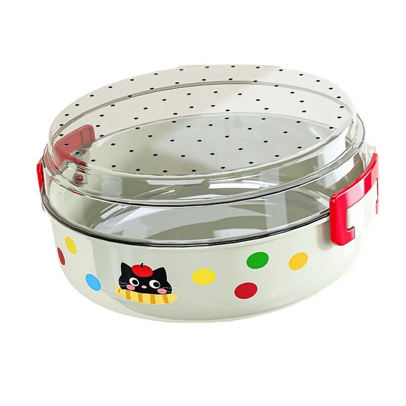 Hualeji Kitchen Cat Drain Basket Fruit Tray Multifunctional Living Room Tea House High-Looking Storage Washed Fruits and Vegetables Cream Cat