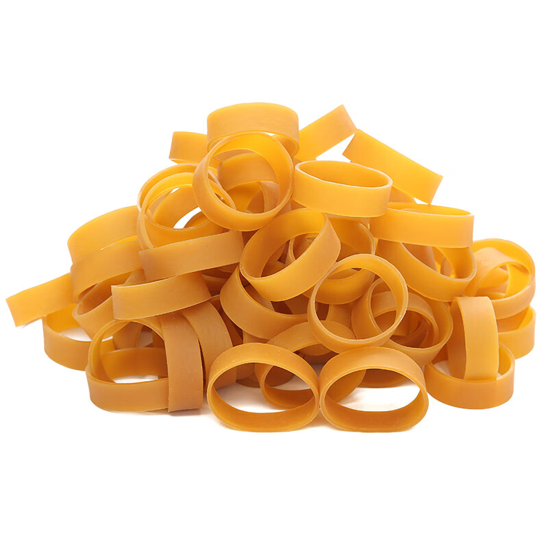 Jiuqiangukuan rubber band bundling rubber band high elastic strip yellow cowhide band rubber band cargo bundling rubber band diameter 6cm wide 10mm 500g