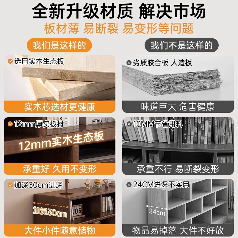 2025 new style bookshelf and storage cabinet integrated wall-mounted living room bay window low cabinet bedside storage grid cabinet furniture magnetic cabinet door large cedar walnut color 120cm