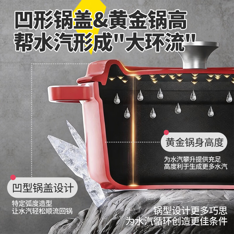Cui Dahuang enamel pot cast iron pot household stew pot casserole soup pot stew pot induction cooker gas cooking pot Chinese red 3.5L 24cm