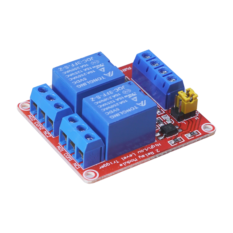 Throwing stones, with optocoupler relay module, 2-way relay, 5V working voltage, current resistance 10A, adjustable trigger level
