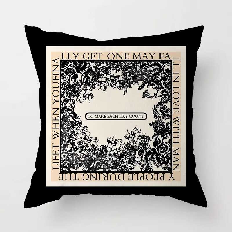 Yusenyi pillow sofa living room cushion bedside backrest lumbar office square pillow OAE02 pillowcase 1cm*1cm double-sided 40x40 (pillowcase + pillow core)