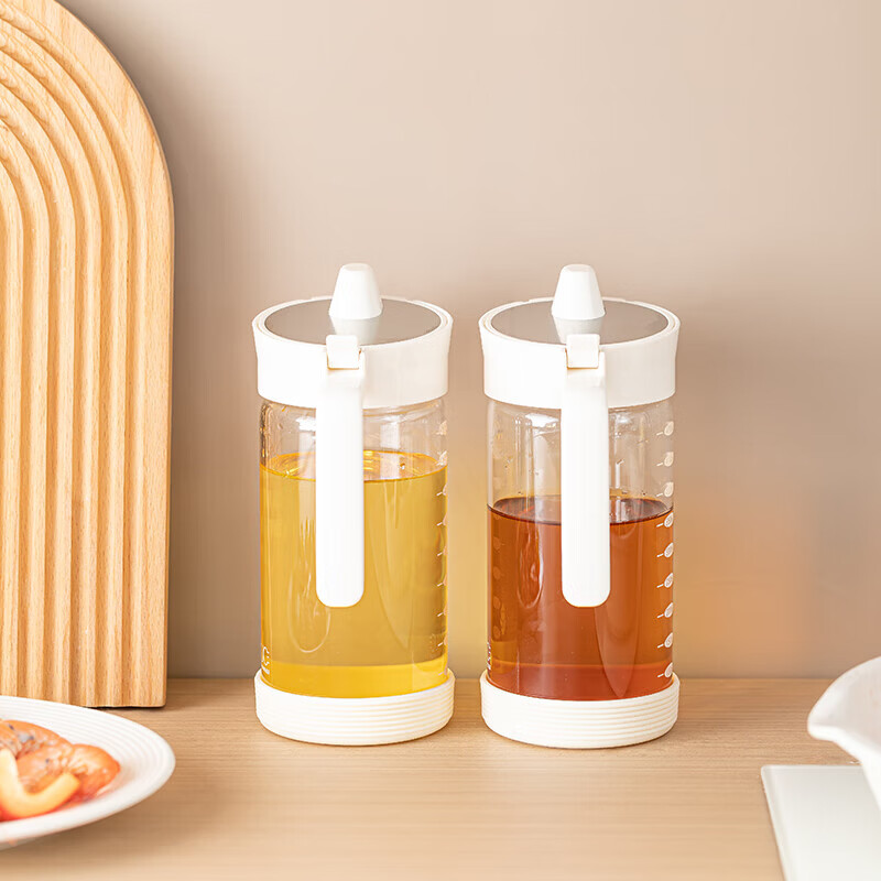 Sungsa glass oil pot automatic opening and closing kitchen household oil can pot soy sauce bottle vinegar pot high temperature resistant oil bottle oil drum high borosilicate glass oil pot 480m1 pack