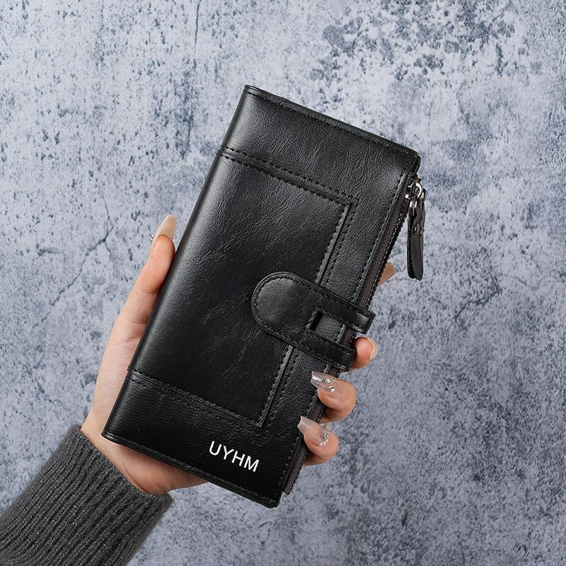 Ms. Ye Yu long wallet European and American fashion mobile phone multi-card slot clutch coin purse burgundy