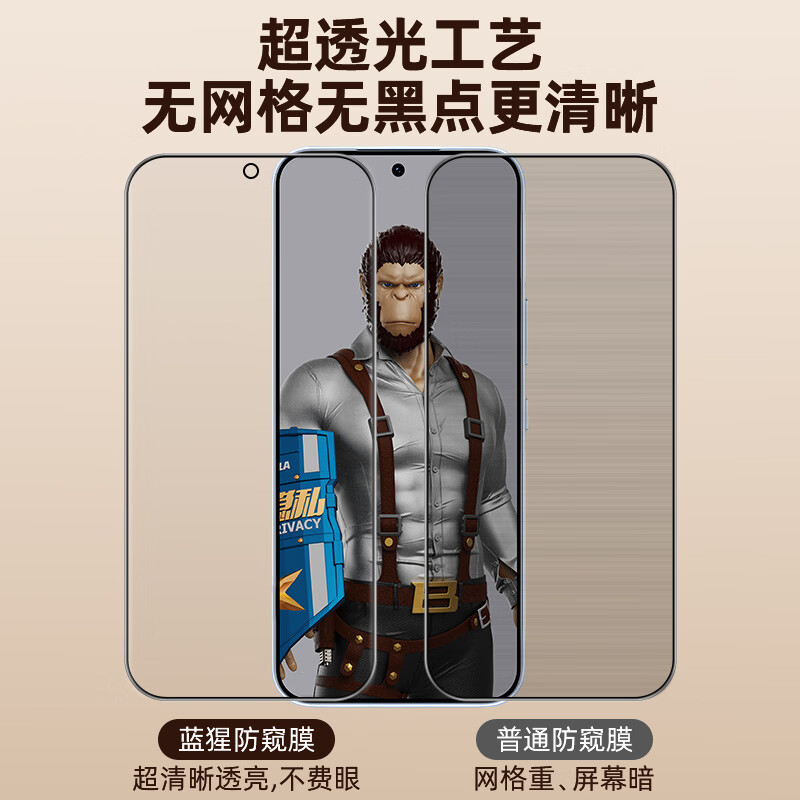 Mr. Blue Monkey is suitable for Honor 500/500Pro anti-peep phone film and Honor 500/500Pro tempered film HD anti-peep ultrasonic fingerprint unlocking phone protective film