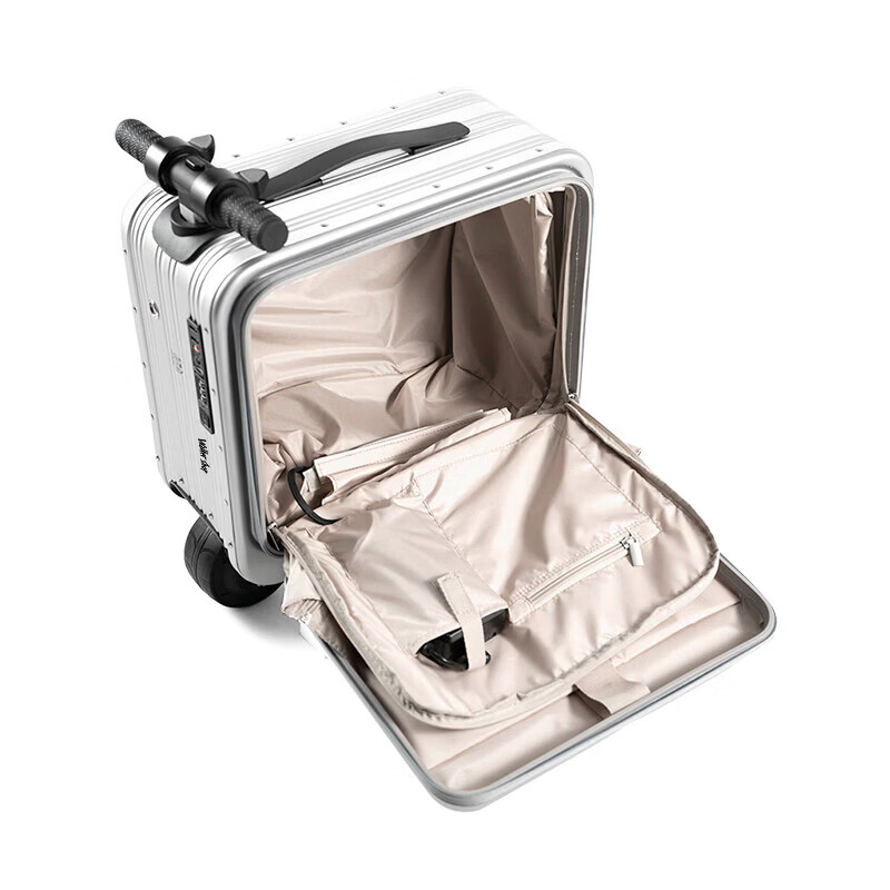 Walker Shop 2026 New Smart Electric Luggage Lightweight Traveling Cycling Can Boarding Suitcase Telescopic Rod Pulling Suitcase Inkstone Black 16 Inch Can Boarding